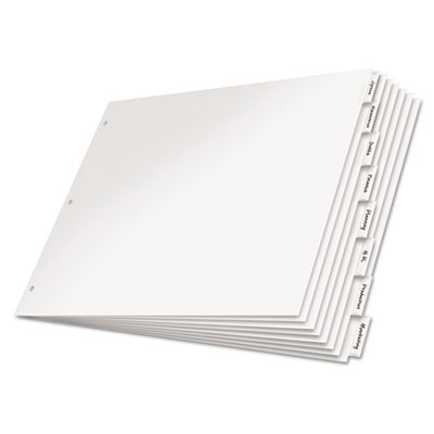 84815 11 X 17 In. 8-tab Paper Insertable Dividers, White & Clear