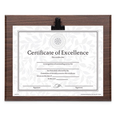 N15618cwt Plaque With Metal Clip Wood, 8.5 X 11 In. Insert - Walnut