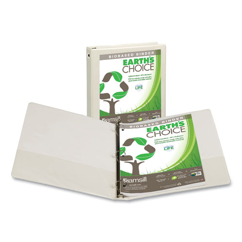 17337 1 In. Earths Choice Biobased Economy Round Ring View Binders - White