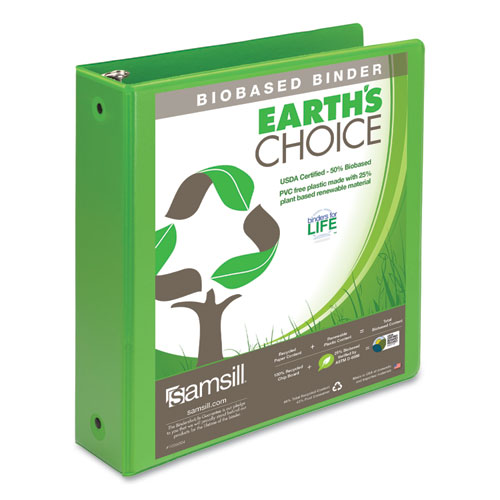 17365 2 In. Earths Choice Biobased Economy Round Ring View Binders, Lime