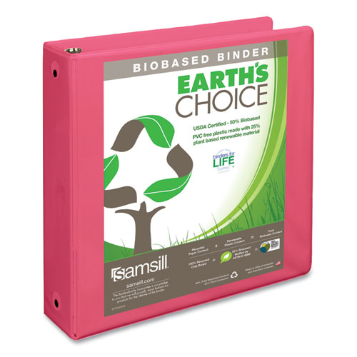 17366 2 In. Earths Choice Biobased Economy Round Ring View Binders, Berry