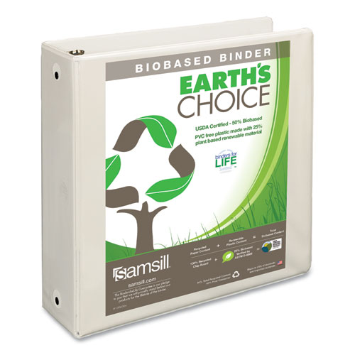 17387 3 In. Earths Choice Biobased Economy Round Ring View Binders, White