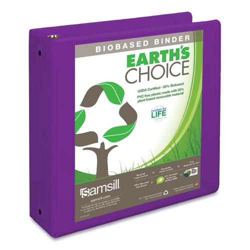 17388 3 In. Earths Choice Biobased Economy Round Ring View Binders, Purple