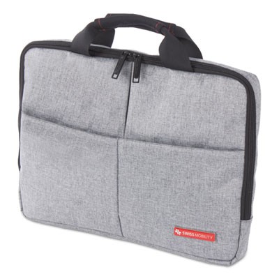 Exb1071smgry Sterling Slim Briefcase, Holds Laptops 14.1, 1.75 X 1.75 X 10.25 In. - Gray