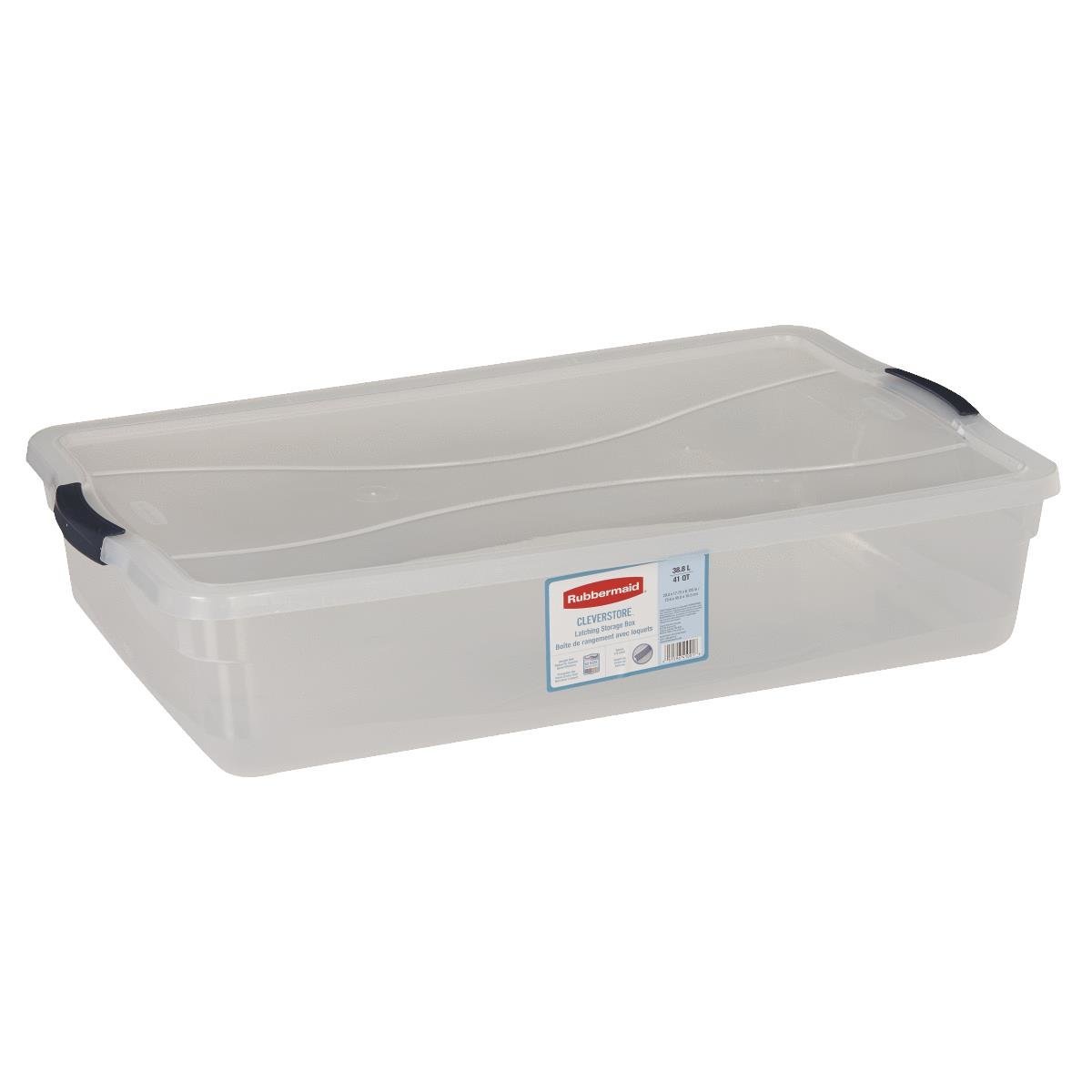 Rmcc410001 41 Qt. Clever Store Basic Latch Container With Clear Lid, Clear