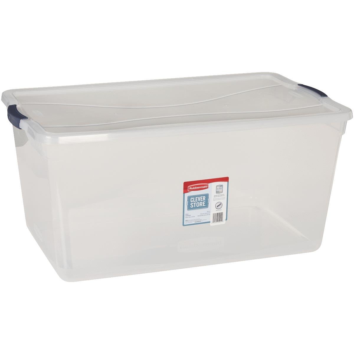 Rmcc950001 Clever Store Latching Lid Storage Tote, Clear