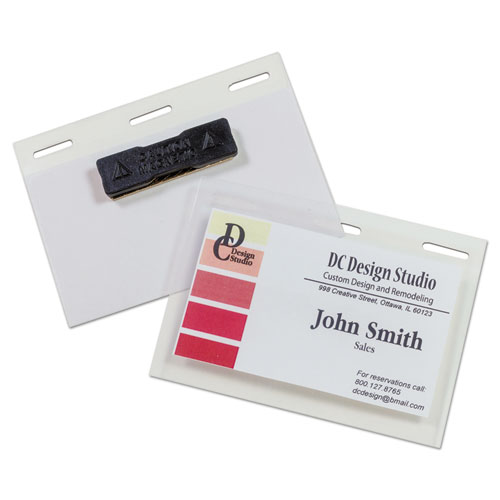 C-line 92823 2 X 3 In. Self-laminating Magnetic Style Name Badge Holder Kit, Clear