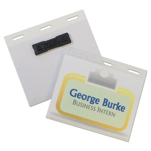 C-line 92843 3 X 4 In. Self-laminating Magnetic Style Name Badge Holder Kit, Clear