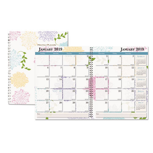 29197 8.5 X 11 In. 2019 Whimsical Floral Monthly Planners