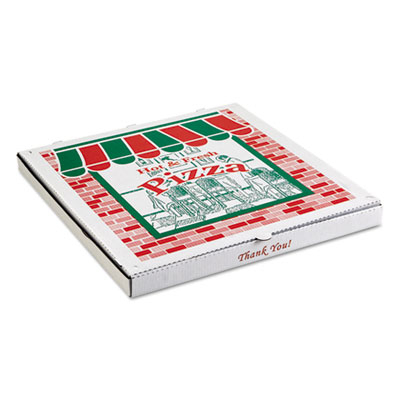 9284393 28 X 28 In. Corrugated Pizza Boxes - White & Brown