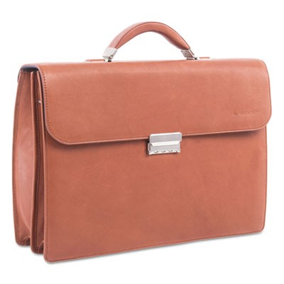 Milestone Briefcase - Holds Laptops, Cognac