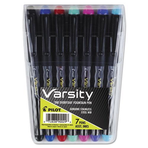 90029 1 Mm Varsity Fountain Pen Pack, Assorted Ink - Set Of 7