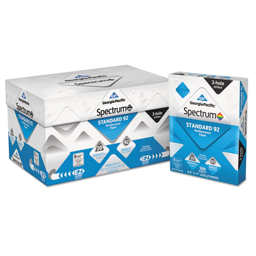Georgia Pacific Professional 999813 8.5 x 11 in. 20 lbs 3 - Hole Spectrum Standard 92 Multipurpose Paper - White 5000 Sheets Georgia Pacific Professional 999813 8.5 x 11 in. 20 lbs 3 - Hole Spectrum Standard 92 Multipurpose Paper - White 5000 Sheets