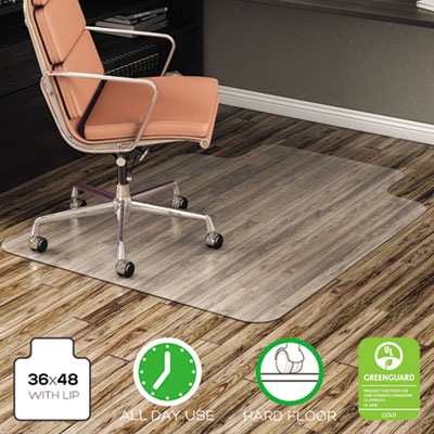 Cm21112com Econo Mat Non-studded All Day Use Chairmat For Hard Floors, Clear