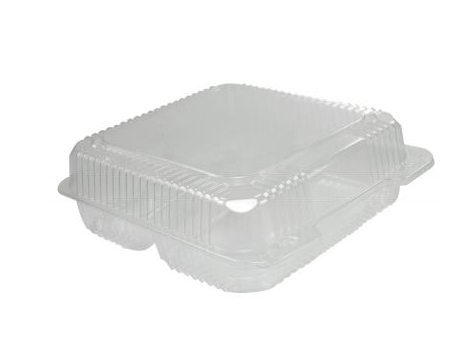Dcc C55ut3 3-compartment Plastic Staylock Clear Hinged Container - 100 Per Pack, 2 Pack Per Count
