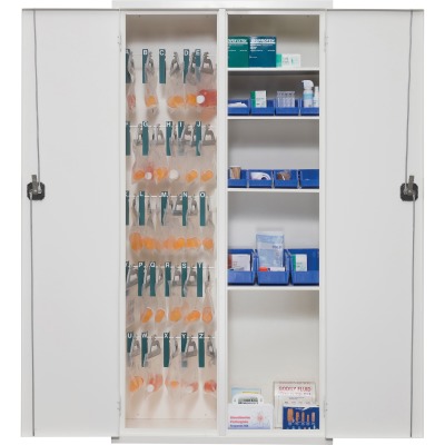 72mscrwt 72 In. Key Lock Medical Storage Cabinet, White