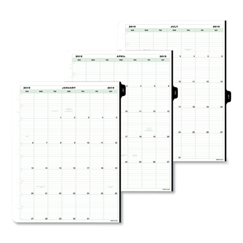 Dtm94010 8.5 X 11 In. Original Two Page-per-day Refill For 2019 January To December, White & Green