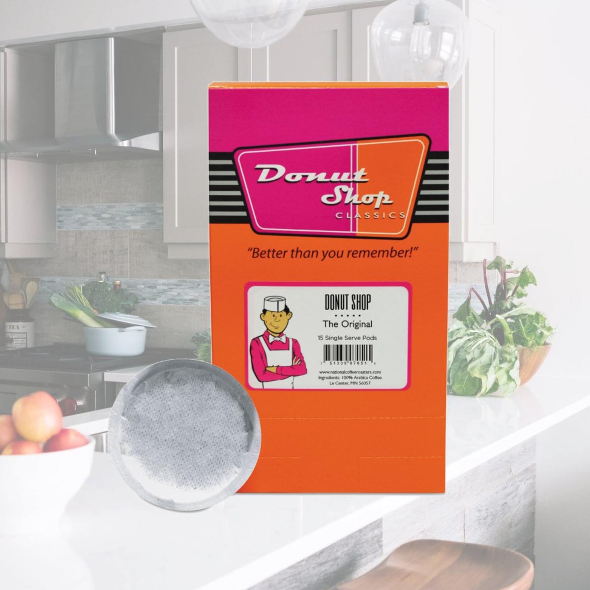 Picture of Vistar Of Illinois DSP599961590 Donut Shop Coffee Pods, Medium Roast - Box of 15