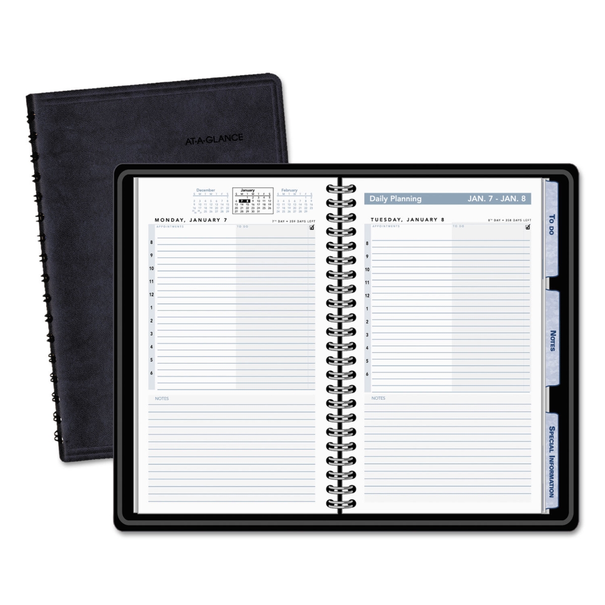 Aag70ep0405 The Action Planner Daily Appointment Book For 2019, Black - 4.75 X 8 In.