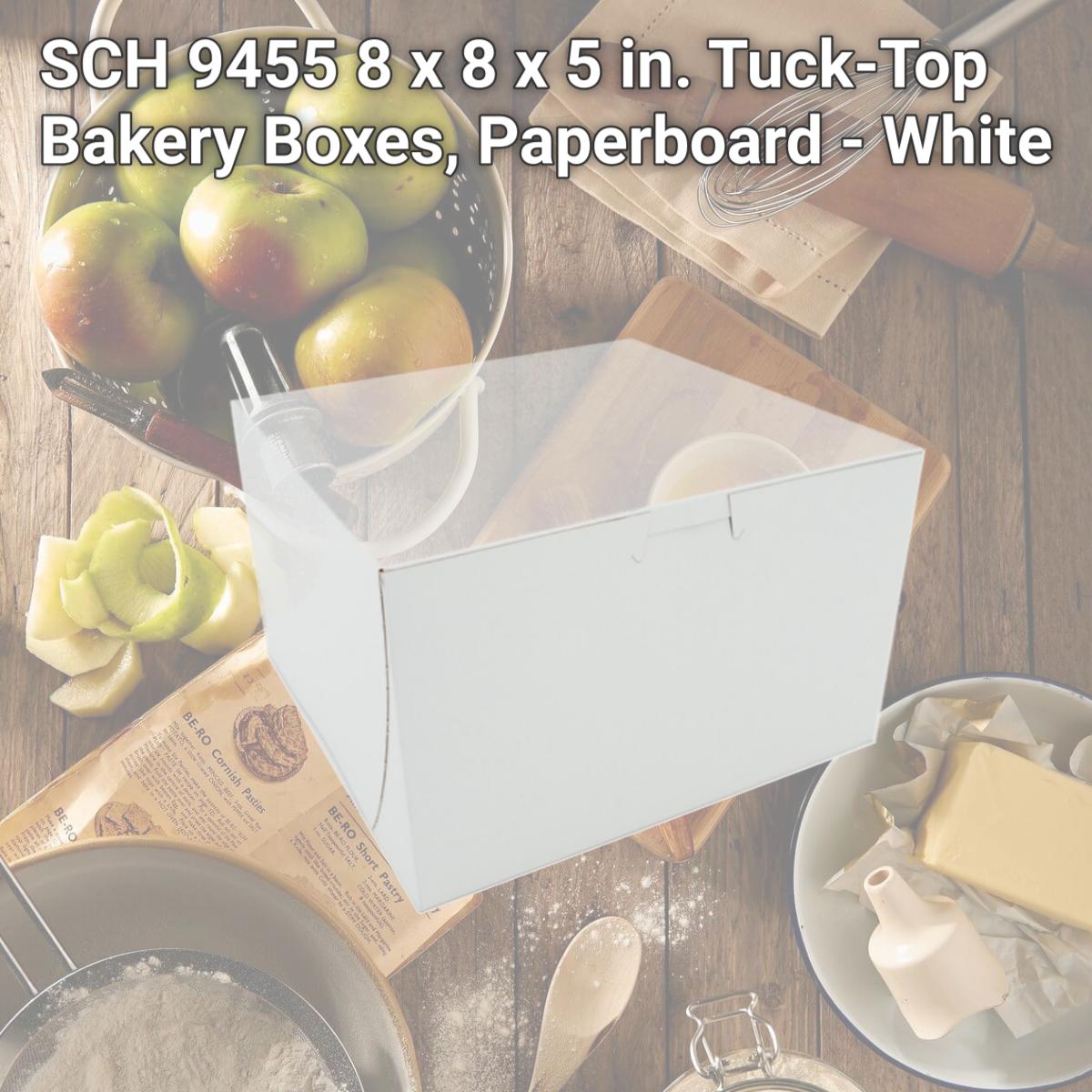 Picture of SCH 9455 8 x 8 x 5 in. Tuck-Top Bakery Boxes, Paperboard - White