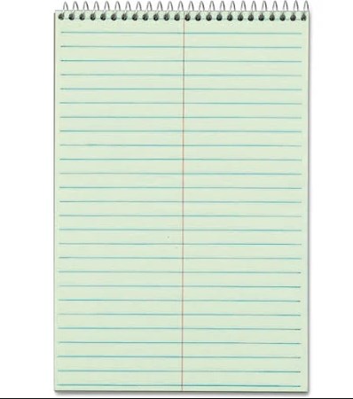 92069 6 X 9 In. Gregg Ruled Recycled Steno Book - White