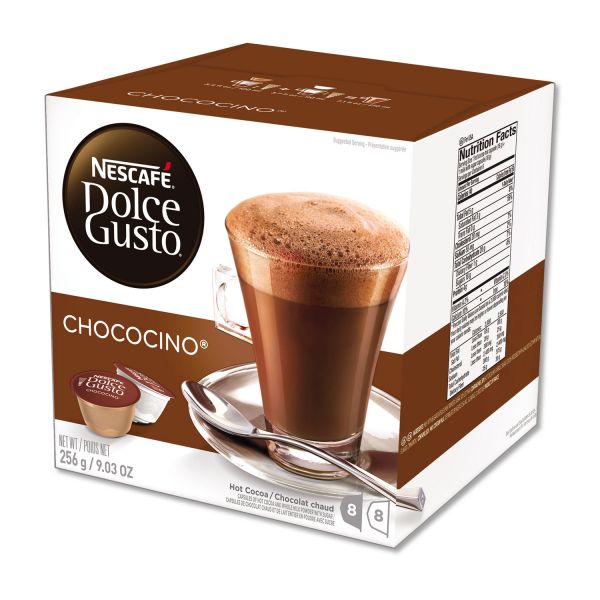 69749 Dolce Gusto Vanilla Latte Macchiato Coffee Capsules, Chococino Hot Cocoa