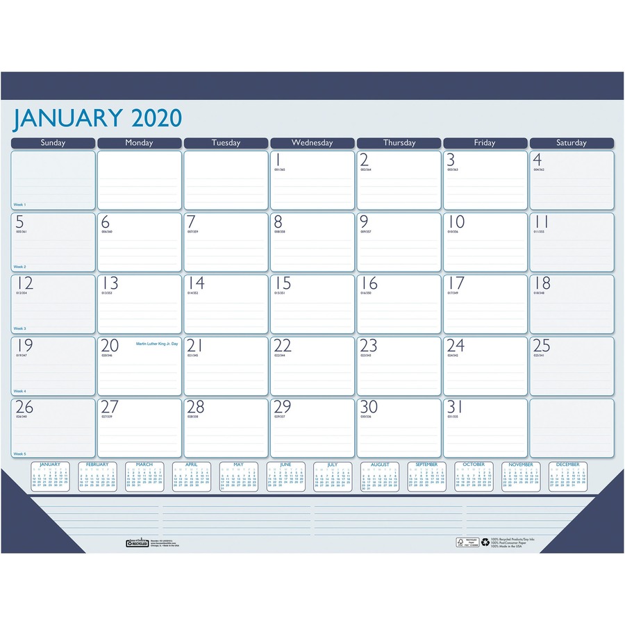 Hod151 Contemporary Calendar, Blue