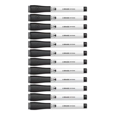 Ubrands Ubr2922u0012 Medium Point Low-odor Dry Erase Markers With Erasers Black