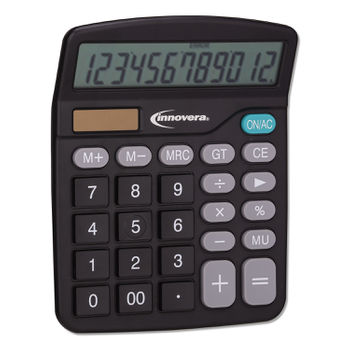 Innovera Ivr15923 12-digit Lcd Desktop Calculator, Black