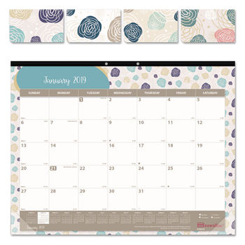 Redc195113 22 X 17 In. Passion Monthly Deskpad Calendar, Chipboard Back, & Floral Design - 2020 Edition