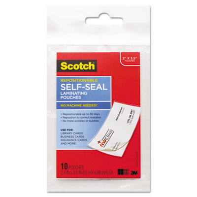 Ls85110g 3.8 X 2.4 In. 9 Mil Self-sealing Laminating Pouches, Business Card Size - 10 Per Pack