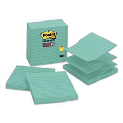 R440wass 4 X 4 In. Post-it Super Sticky Pop-up Lined Notes, Aqua