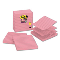 R440npss 4 X 4 In. Post-it Super Sticky Pop-up Lined Notes, Pink - 5 Per Pack