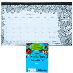 Rediform Office Products C2917001 17.75 x 10.87 in. DoodlePlan Desk Pad Calendar with Coloring Pages 2017 Rediform Office Products C2917001 17.75 x 10.87 in. DoodlePlan Desk Pad Calendar with Coloring Pages 2017