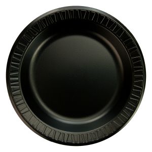 10pbqr 10.25 Ft. Quiet Classic Laminated Foam Dinnerware Plate, Black - Pack Of 4 - 125 Per Pack