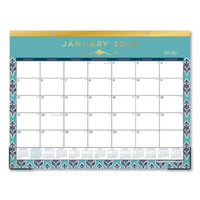 Blue Sky 110572 22 X 17 In. Sullana Design Calendar Desk Pad, Teal