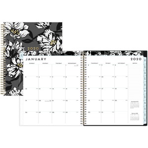 Blue Sky 110216 8 X 10 In. Cyo Baccara Dark Floral Design Monthly Planner, Black