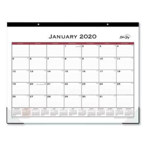Blue Sky 111294 22 X 17 In. Write-on Calendar Monthly Desk Pad, Black & Red