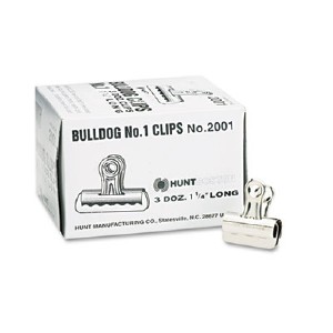 Elmers Products 2001lmr 0.44 X 1.25 In. Steel Nickel-plated Bulldog Clips, 36 Per Box