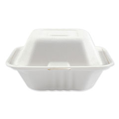 Hingewf1cm6 6 X 6 In. Bagasse Molded Fiber Food Containers With Hinged-lid, White