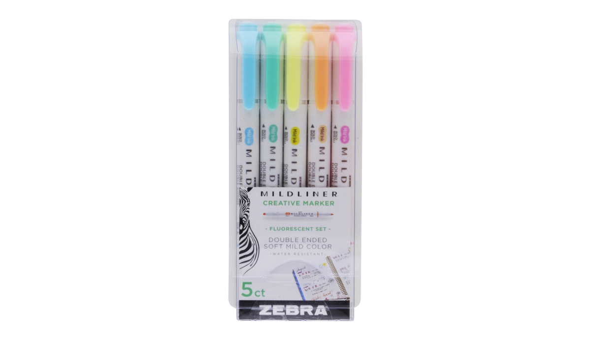 Zebra Pen 78105 Mildliner Double Ended Highlighter, Assorted Color