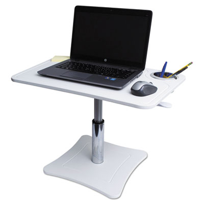 23.75 X 15.25 X 12 In. Adjustable Laptop Stand With Storage Cup, 15.75 Maximum Height - White & Chrome