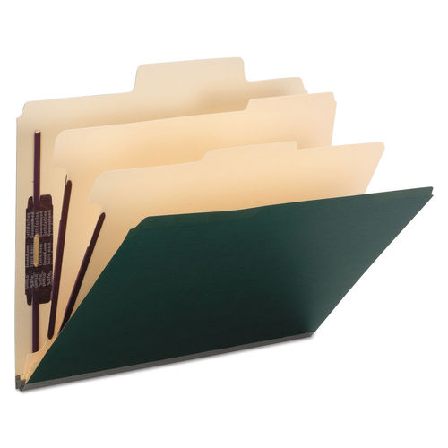 Smd 2 Dividers Letter Size Colored Top Tab Classification Folders, Dark Green