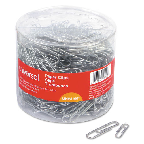 Unv21001 Plastic-coated Paper Clips, Silver - 1000 Per Pack