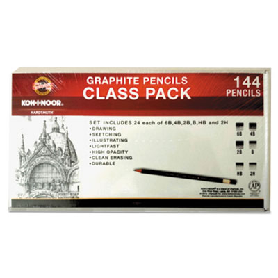 Koh-I-Noor FA1502CP 3.8 mm Toison Dor Graphite Pencils Class Pack 6 Shades - 24 per Set Koh-I-Noor FA1502CP 3.8 mm Toison Dor Graphite Pencils Class Pack 6 Shades - 24 per Set