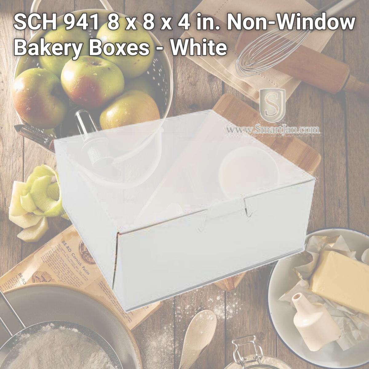 Picture of SCH 941 8 x 8 x 4 in. Non-Window Bakery Boxes - White