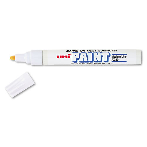 UPC 030246636138 product image for UBC63613 Medium Bullet Tip Permanent Marker, White | upcitemdb.com