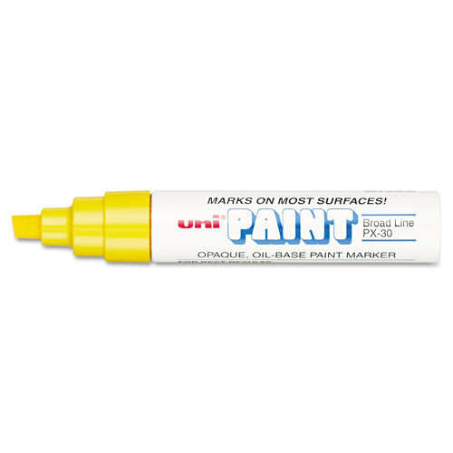 UPC 030246637357 product image for UBC63735 Broad Chisel Tip Permanent Marker, Yellow | upcitemdb.com