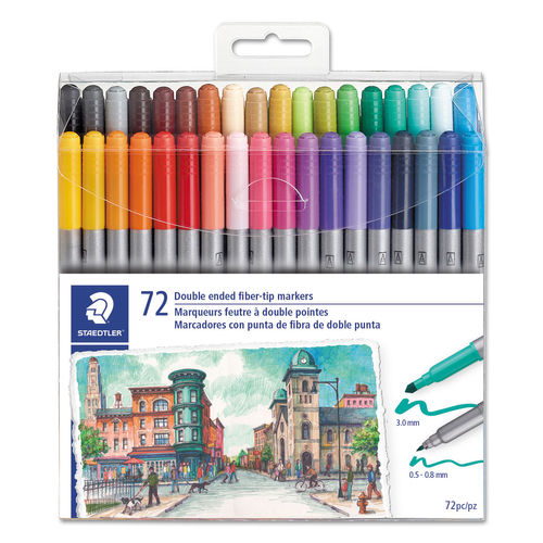 UPC 007817042803 product image for Staedtler STD3200TB7202 Double Ended Markers Assorted Bullet Tips, Assorted  | upcitemdb.com