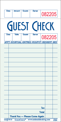 National Checking G3616SP Check Guest 1 Part 16 LNS - Green National Checking G3616SP Check Guest 1 Part 16 LNS - Green